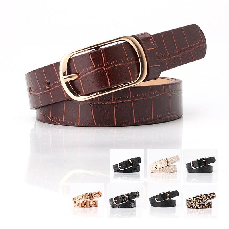 Pin Buckle Belt Decorative PU Leather Belts Jeans Pants Dresses