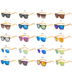 Men's Square Bamboo Sunglasses Retro Style
