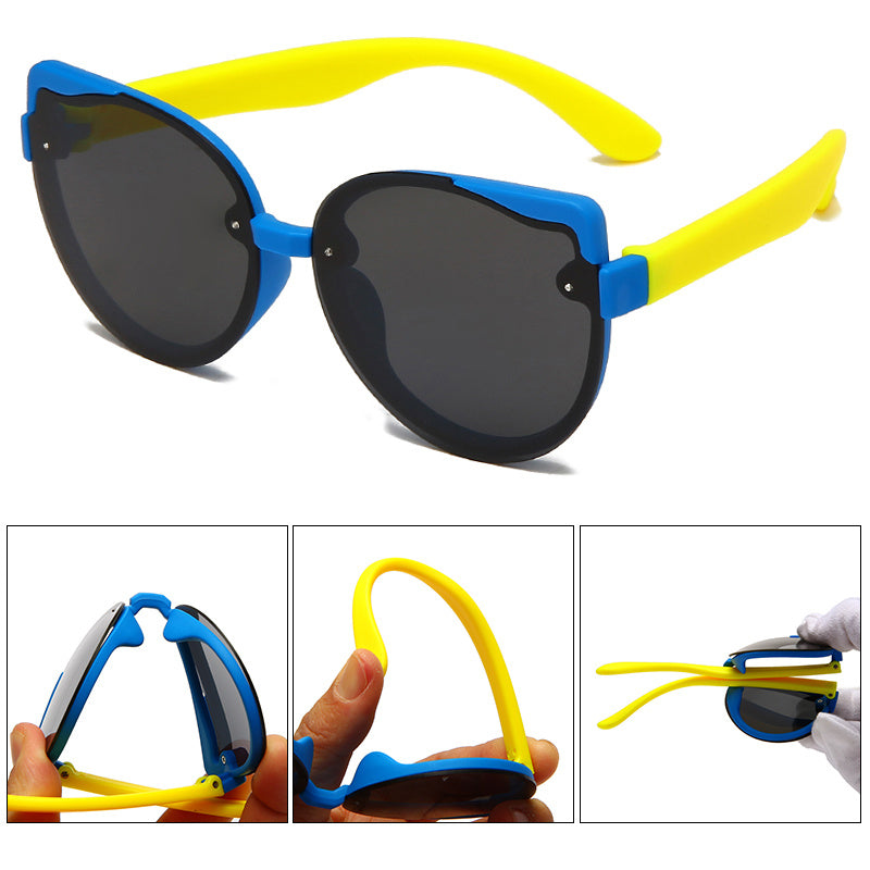 Kids Cat Eye Sunglasses TR90 UV400 Outdoor Decorative Sunglasses