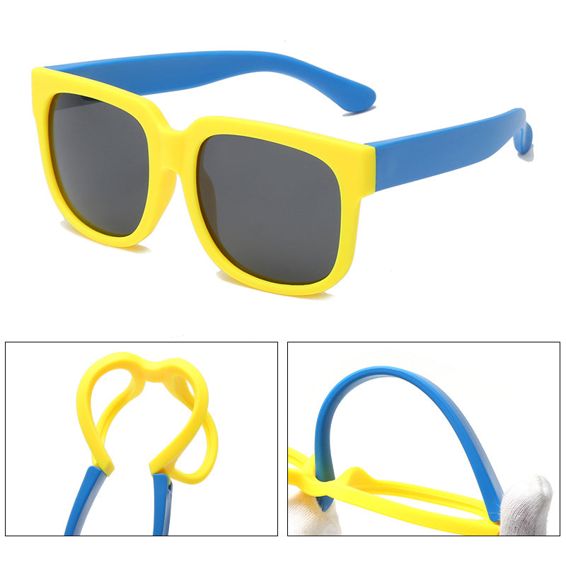 Kids Polarized Sunglasses TR90 Square Frame UV400