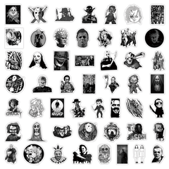 50pcs Horror Movies Thriller Characters Waterproof Stickers DIY Materials