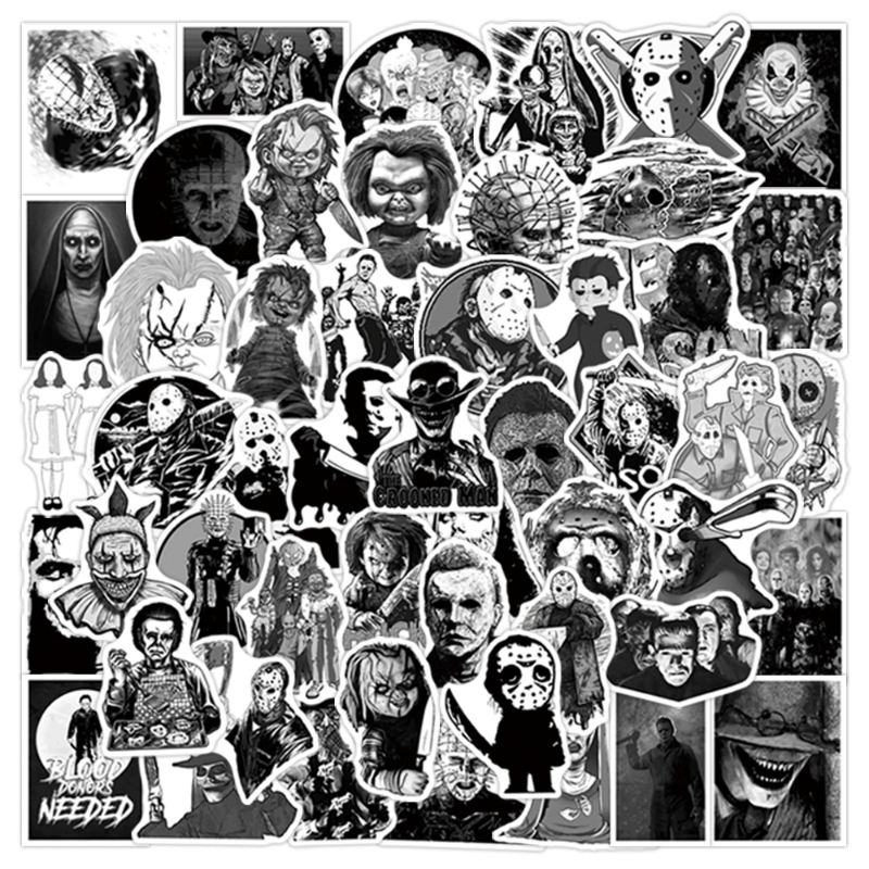 50pcs Horror Movies Thriller Characters Waterproof Stickers DIY Materials