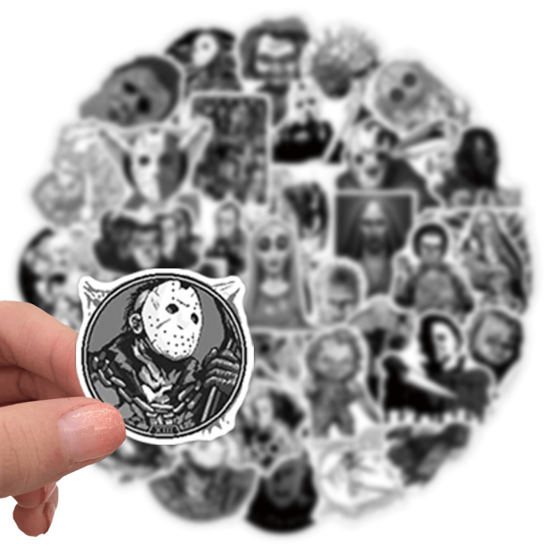 50pcs Horror Movies Thriller Characters Waterproof Stickers DIY Materials