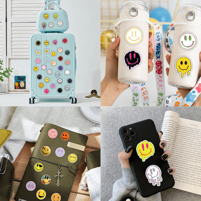 50pcs Smiley Faces Waterproof Stickers Craft Scrapbooking Journaling Aesthetics