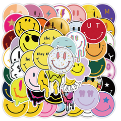 50pcs Smiley Faces Waterproof Stickers Craft Scrapbooking Journaling Aesthetics