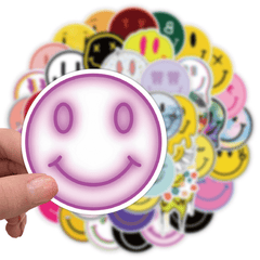 50pcs Smiley Faces Waterproof Stickers Craft Scrapbooking Journaling Aesthetics