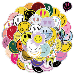 50pcs Smiley Faces Waterproof Stickers Craft Scrapbooking Journaling Aesthetics