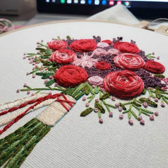 3D Flowers Embroidery Kit Needle Crafts Beginner DIY Gift