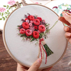 3D Flowers Embroidery Kit Needle Crafts Beginner DIY Gift