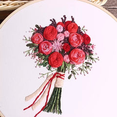 3D Flowers Embroidery Kit Needle Crafts Beginner DIY Gift