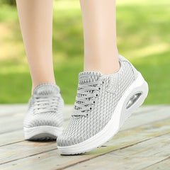 Air Cushion Chunky Sneakers Lace Up Running Shoes Women's Footwear