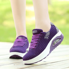 Air Cushion Chunky Sneakers Lace Up Running Shoes Women's Footwear