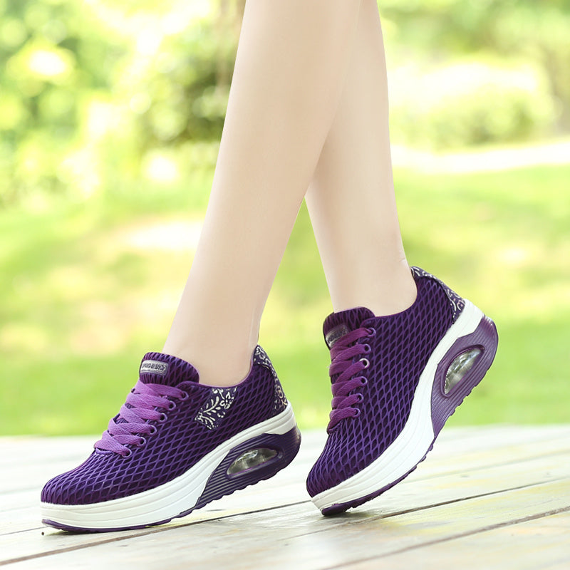 Air Cushion Chunky Sneakers Lace Up Running Shoes Women's Footwear