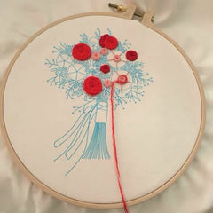 3D Flowers Embroidery Kit Needle Crafts Beginner DIY Gift