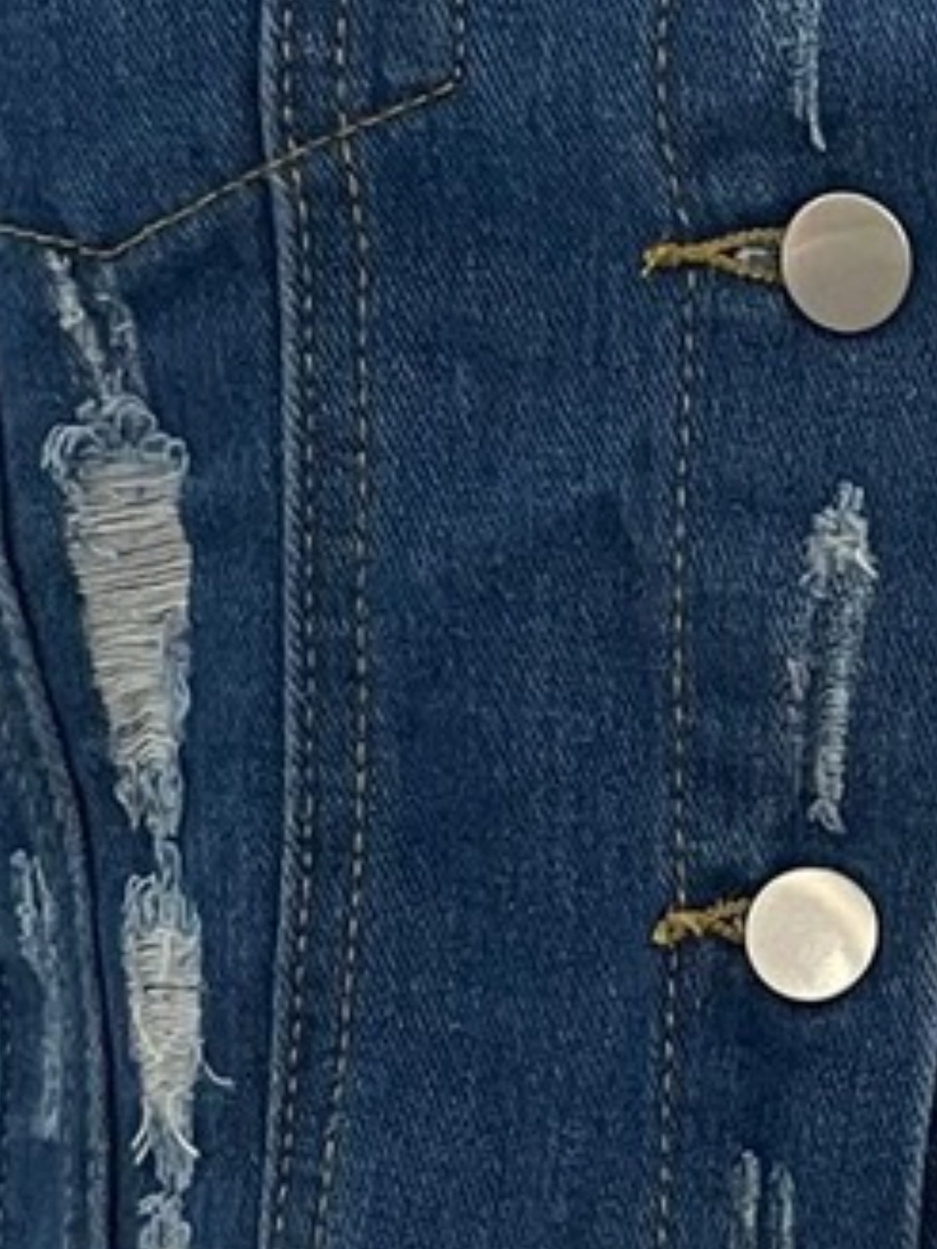 Long Puff Sleeve Denim Jacket Cropped Coats