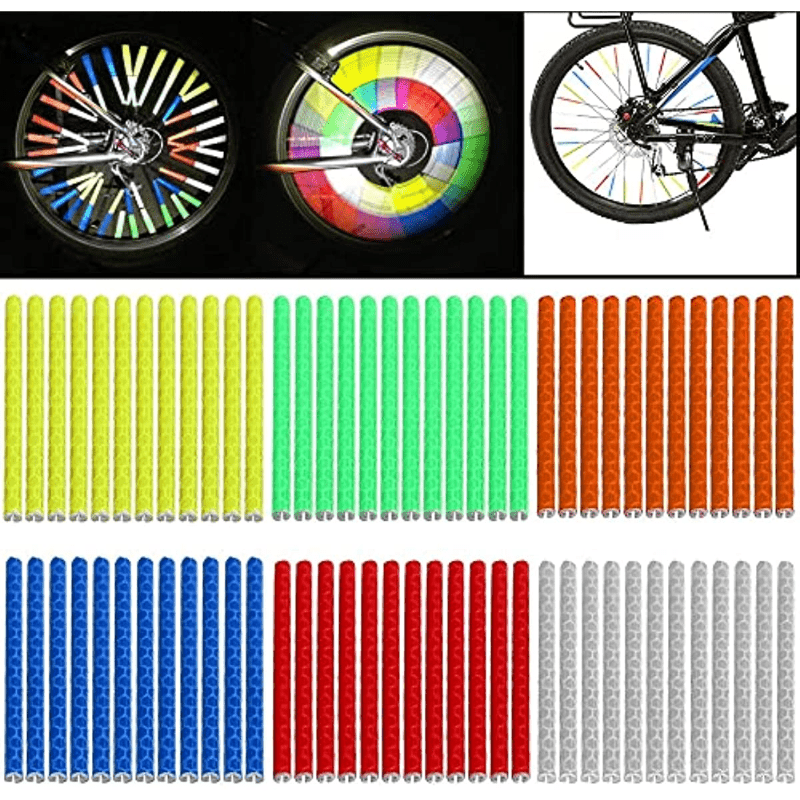 72 Pcs Bike Reflectors 360u00b0 Visibility Waterproof Easy Assembly