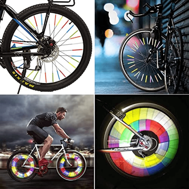 72 Pcs Bike Reflectors 360° Visibility Waterproof Easy Assembly