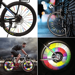 72 Pcs Bike Reflectors 360° Visibility Waterproof Easy Assembly