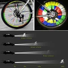 72 Pcs Bike Reflectors 360° Visibility Waterproof Easy Assembly