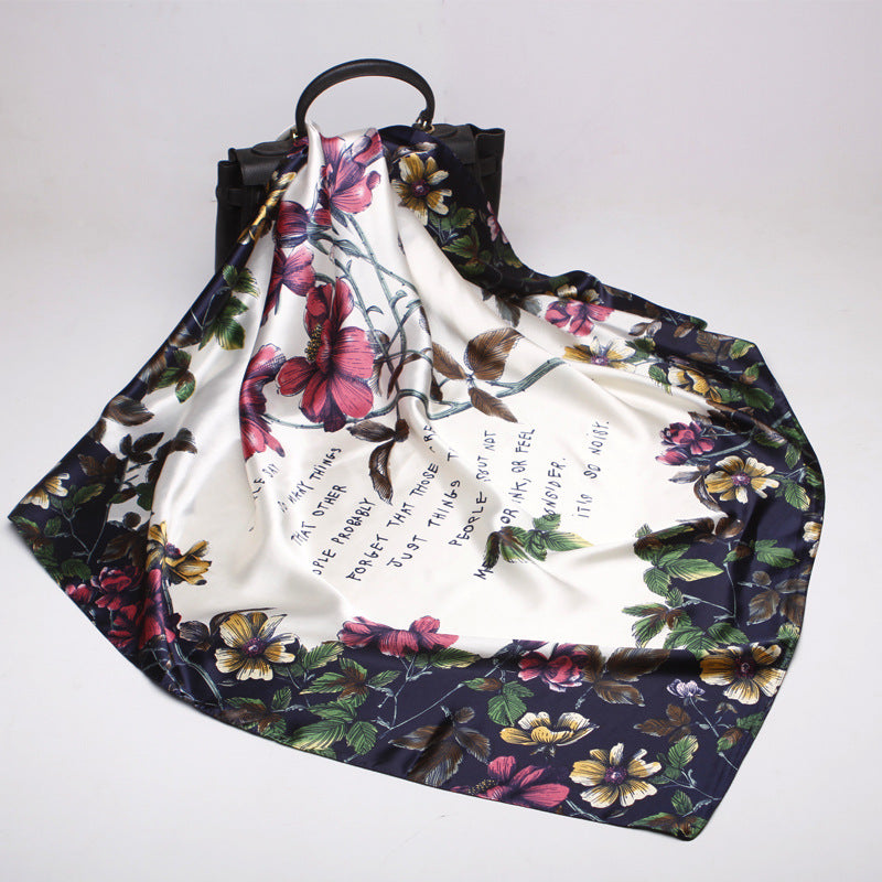 Women's Silk Scarf Satin Square Towel Lightweight Silk Neck Scarf Bandana