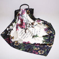 Women's Silk Scarf Satin Square Towel Lightweight Silk Neck Scarf Bandana