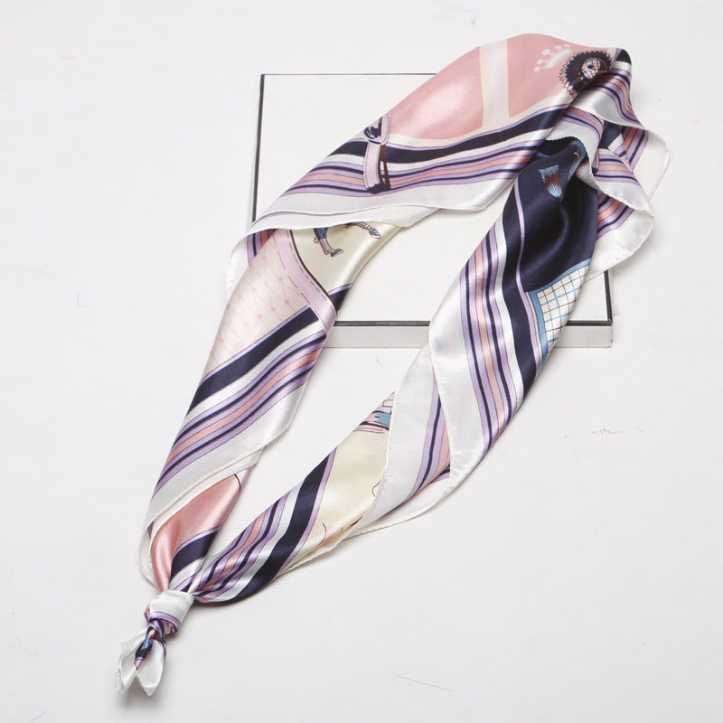 Women's Silk Scarf Satin Square Towel Lightweight Silk Neck Scarf Bandana