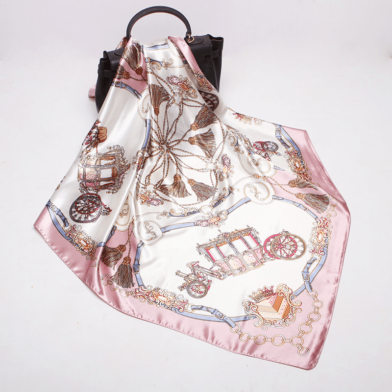 Women's Silk Scarf Satin Square Towel Lightweight Silk Neck Scarf Bandana