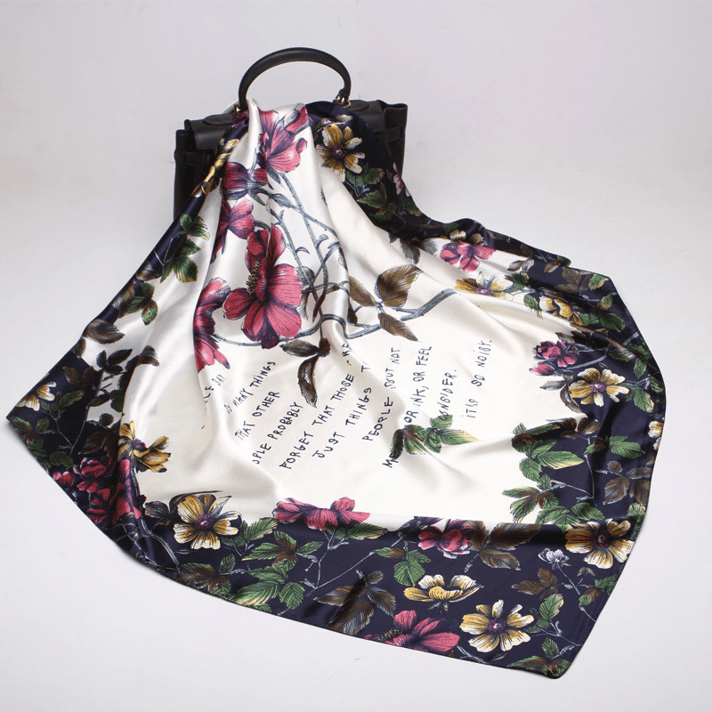 Women's Silk Scarf Satin Square Towel Lightweight Silk Neck Scarf Bandana