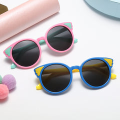 Kids Round Kitten Sunglasses TR90 Baby Girls UV400