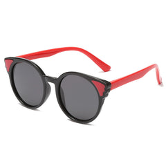 Kids Round Kitten Sunglasses TR90 Baby Girls UV400