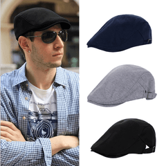 Men's Solid Beret Spring Autumn Vintage Sun Hats Unisex Forward Hat