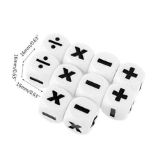10pcs Math Symbol Dice Set for Operations, Multiplication and Division Dices