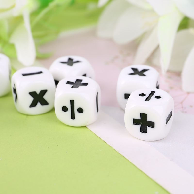 10pcs Math Symbol Dice Set for Operations, Multiplication and Division Dices