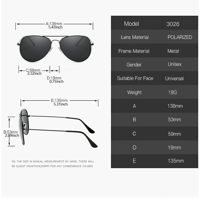 Retro Polarized Aviator Sunglasses UV400 Men's Casual Accessory