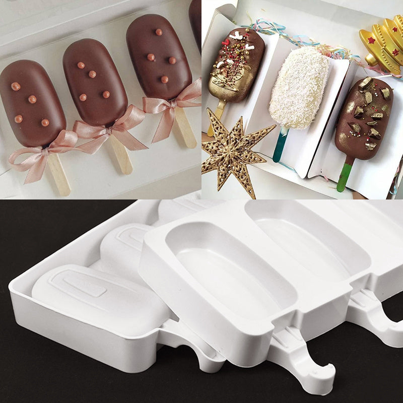 Silicone Ice Cream Mold Chocolate Dessert Popsicle Tray