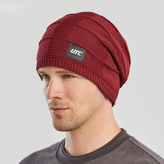 Men's Winter Fleece Knitted Hat - Warm Pullover Hat