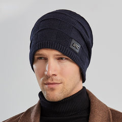 Men's Winter Fleece Knitted Hat - Warm Pullover Hat