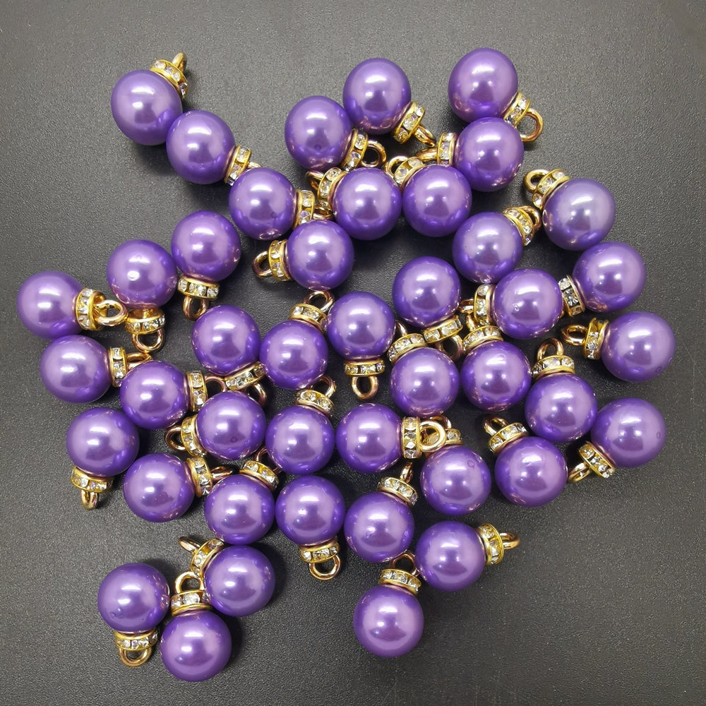 DIY 16pcs 10MM Mini Pearl Pendant Beads Earrings Jewelry Making