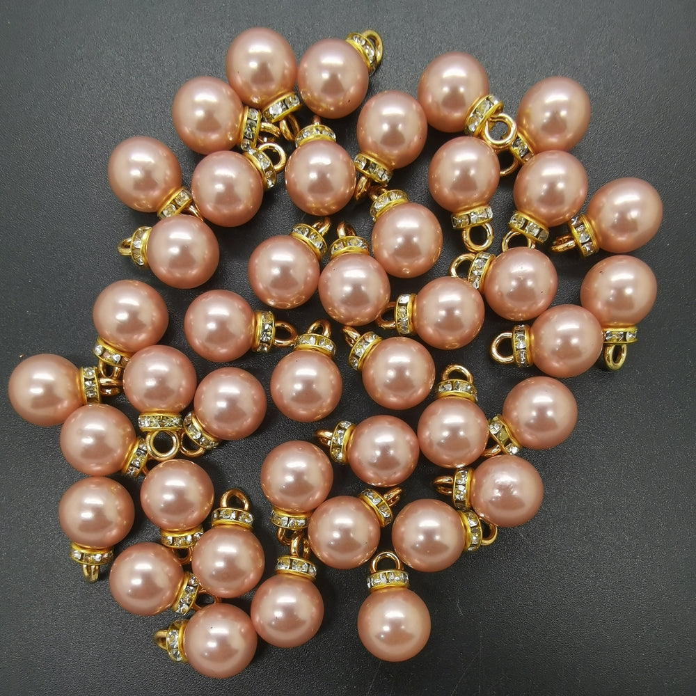 DIY 16pcs 10MM Mini Pearl Pendant Beads Earrings Jewelry Making