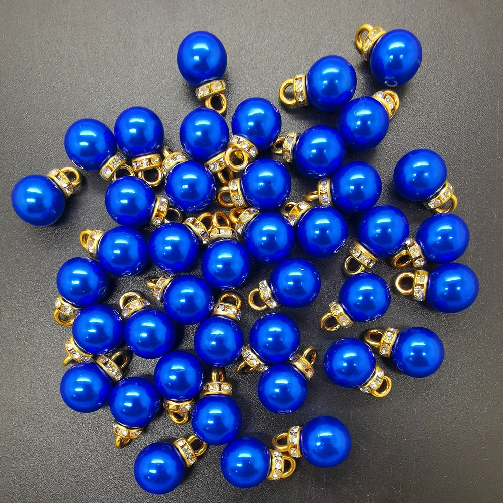 DIY 16pcs 10MM Mini Pearl Pendant Beads Earrings Jewelry Making
