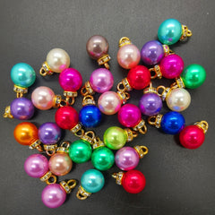 DIY 16pcs 10MM Mini Pearl Pendant Beads Earrings Jewelry Making