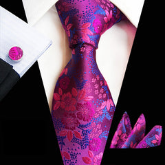 Men's Plum Paisley Three Piece Suit Set