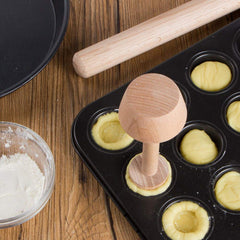 Wooden Egg Tart Tamper for Perfect Shaped Tarts