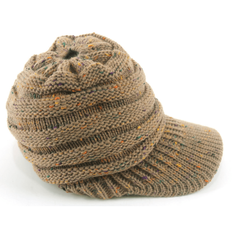 Oversized Chunky Knit Beanie Cap Soft Ribbed Slouchy Hat Brim Baseball Cap