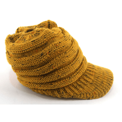 Oversized Chunky Knit Beanie Cap Soft Ribbed Slouchy Hat Brim Baseball Cap