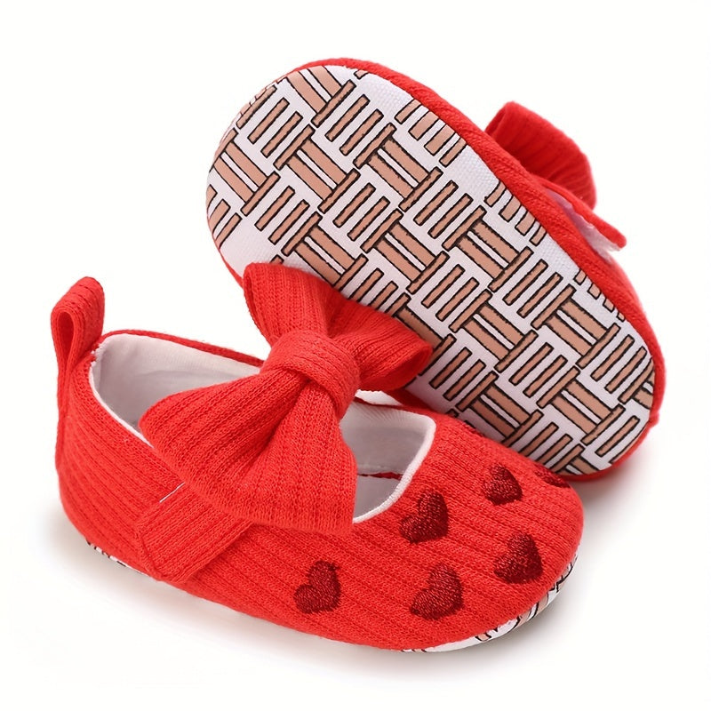 Bowknot Ballet Flat Shoes Baby Girls Lightweight Wear-resistant Flat Shoes