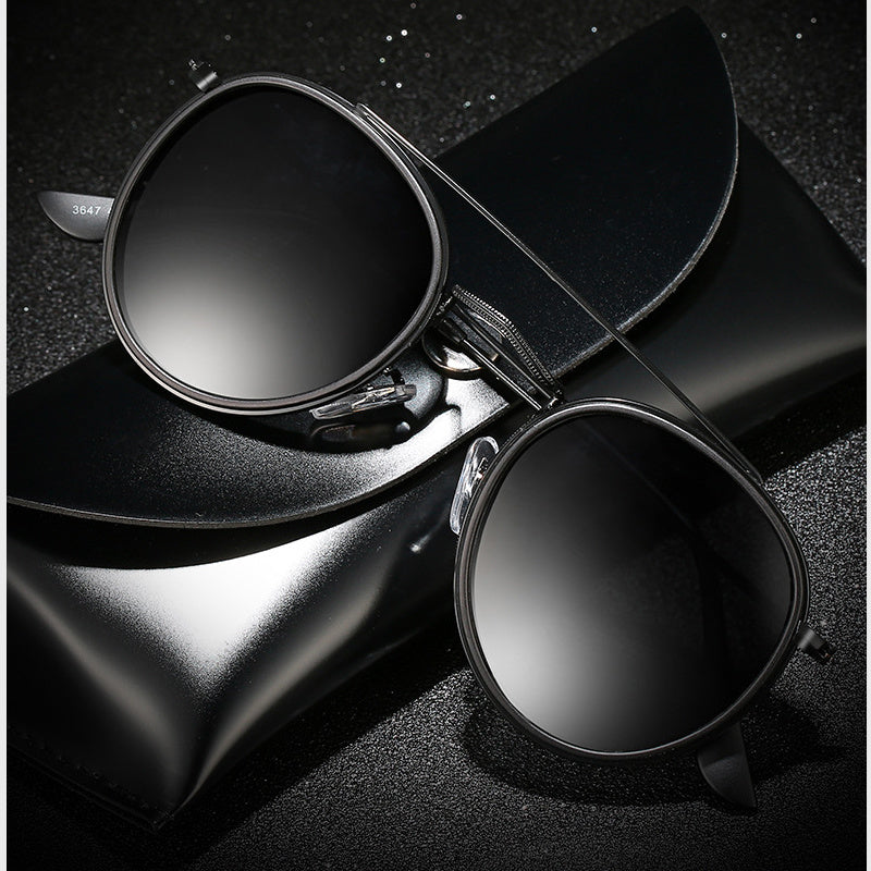 Polarized Men's Outdoor Sunglasses Metal Frame with Case