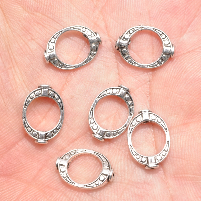 20 Pcs Oval Bead Frame Spacer Beads DIY Bracelet Necklace Jewelry Making