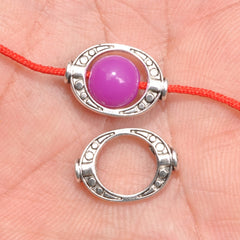 20 Pcs Oval Bead Frame Spacer Beads DIY Bracelet Necklace Jewelry Making