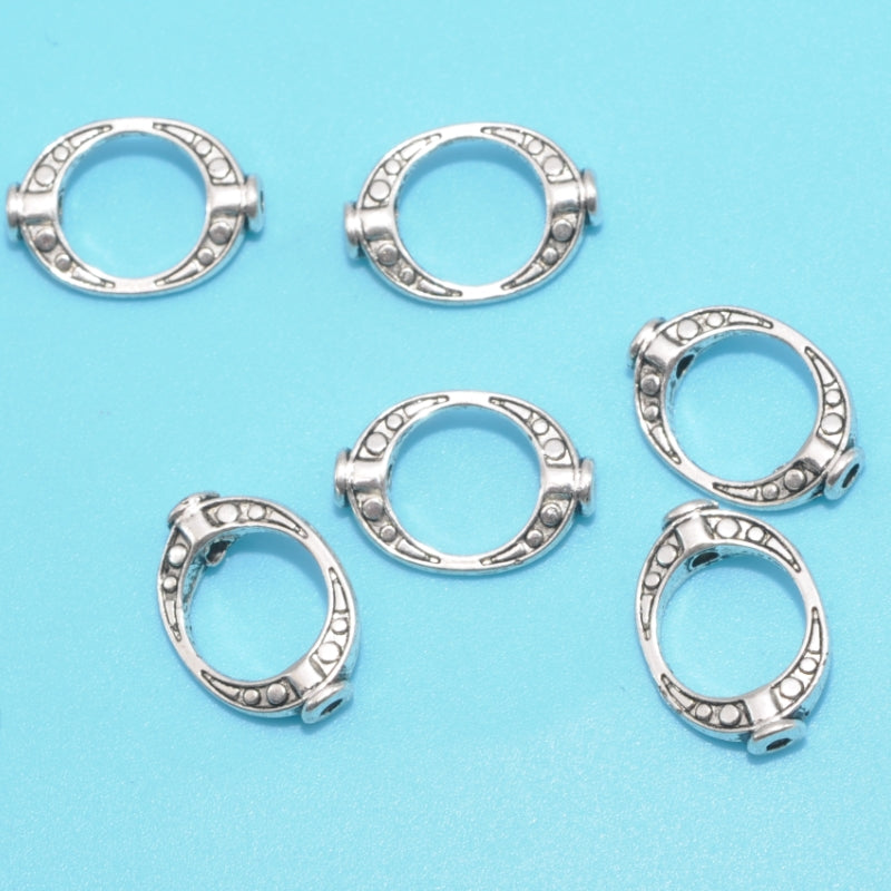 20 Pcs Oval Bead Frame Spacer Beads DIY Bracelet Necklace Jewelry Making